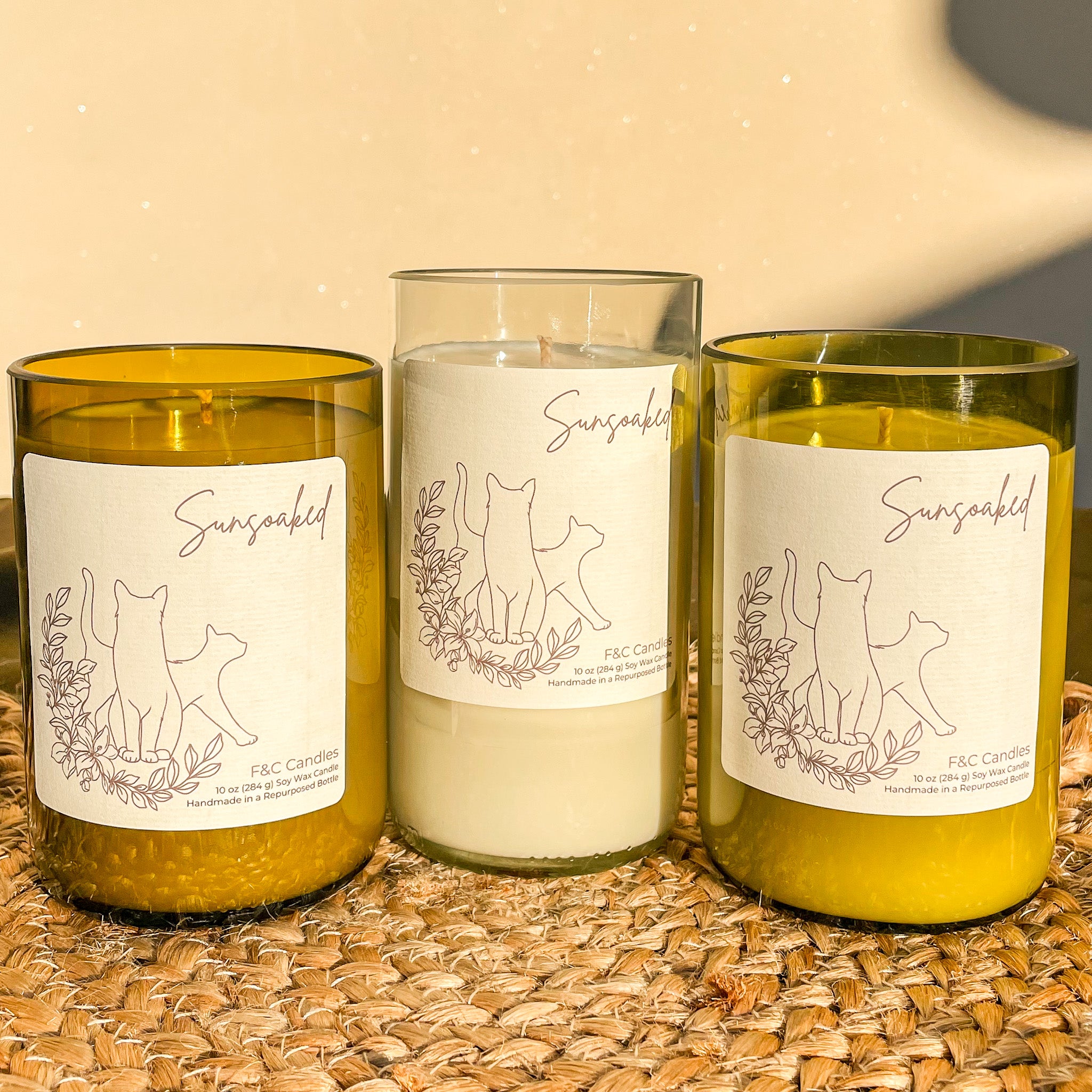 Sunsoaked Repurposed Bottle Candle